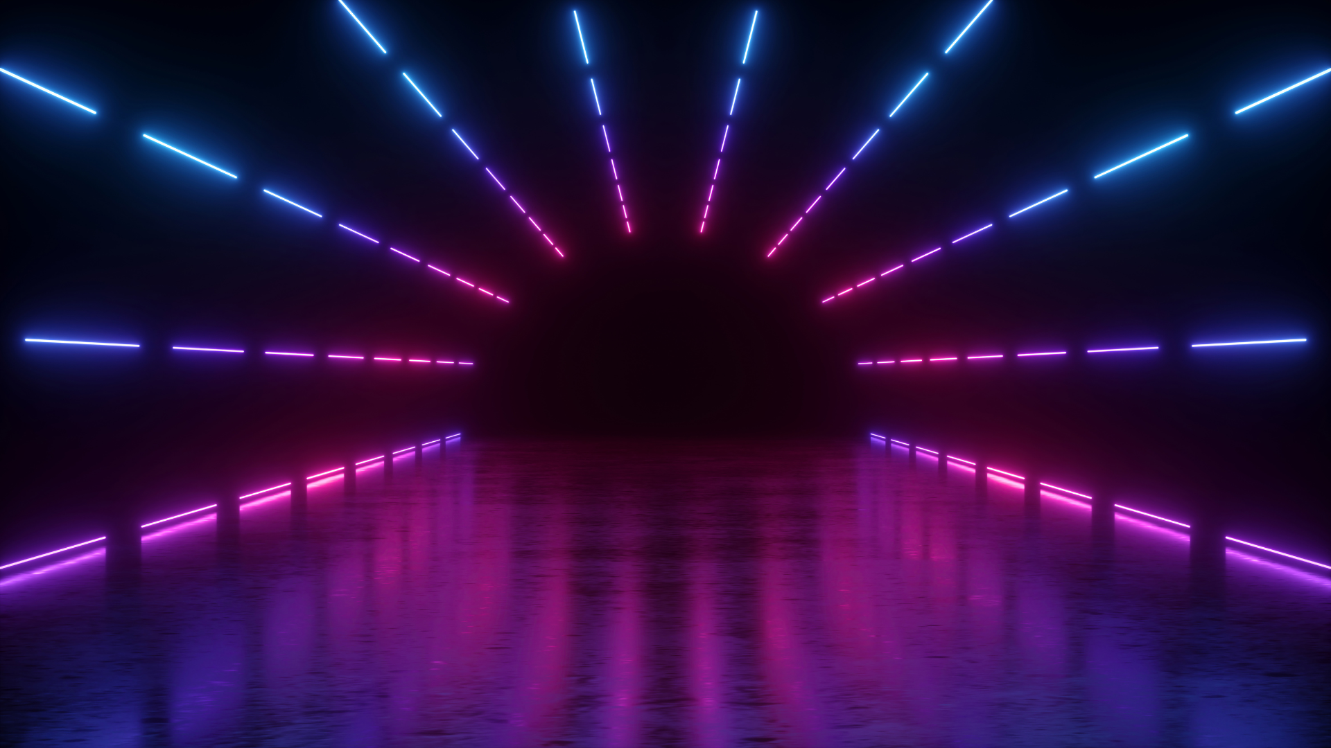 Neon perspective tunnel suggesting a pipeline of qualified leads
